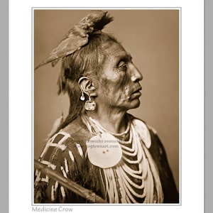 Medicine Crow: Restored Native American Photograph, Edward Curtis ...