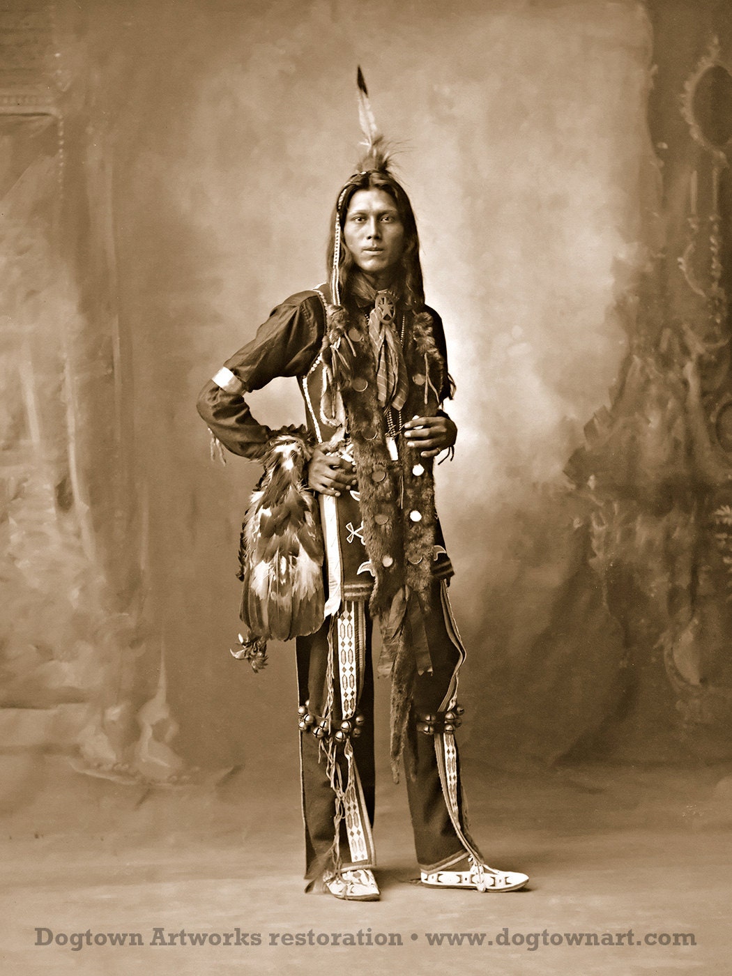 Ponca Warrior Photograph: Native American Indian Reprint