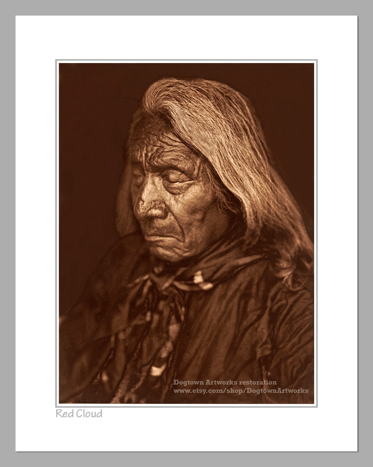 Native American Chief Red Cloud Photograph, Oglala Sioux Tribe, Vintage ...