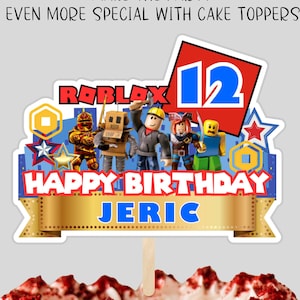 Roblox Game Cake Topper, Free Customize, Digital Files, Printable