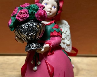 U Pick Vintage Hallmark Keepsake Ornament The Language of Flowers Collectors Series Rose Angel Red Dress Snowdrop Green White Pansy Iris