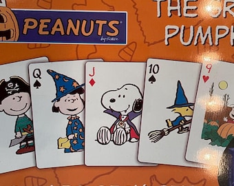 Peanuts by Schultz The Great Pumpkin Two Card Deck Set Complete Halloween Cards Charlie Brown Snoopy Woodstock Playing Cards VA