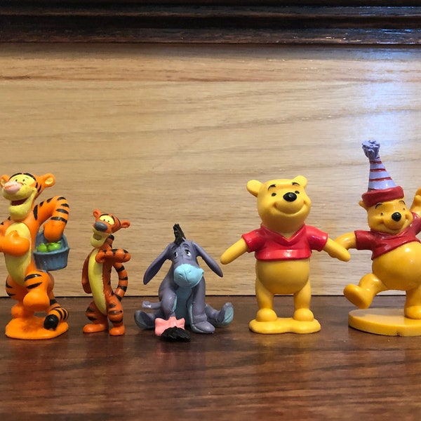 U Pick Cake Topper Disney Winnie The Pooh Plastic PVC Figure Pooh Party Hat Tigger Basket Apples Mini or Eeyore