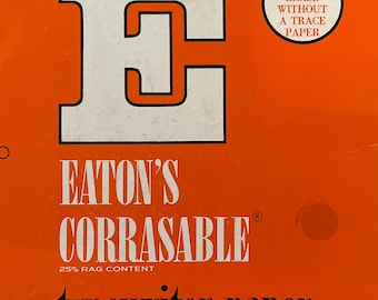 Eaton's Corrasable Typewriter Paper 25% Rag Content Medium Weight Punched Standard 3 Ring Binder with Box Appears Unopened  80 8 1/2 x 11
