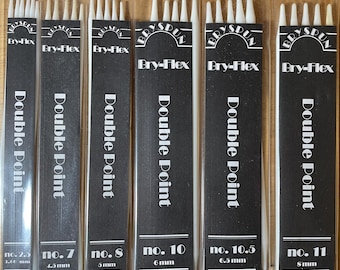 Bryspun Bry-Flex Plastic Flexible Double Point Knitting Needles 7.5" - Size Nos. 2.5 - 7 - 8 - 10 - 10.5 or 11