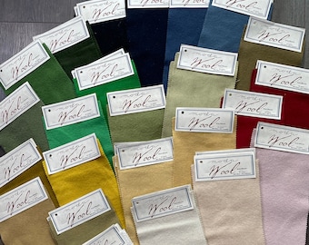 Elige UN panel de tela de lana Moda de 12,5" x 6" - Negro Azul marino Brillante Rojo oscuro Mostaza Dorado Amarillo Bronceado Crema Rosa Blanco Beige Arena