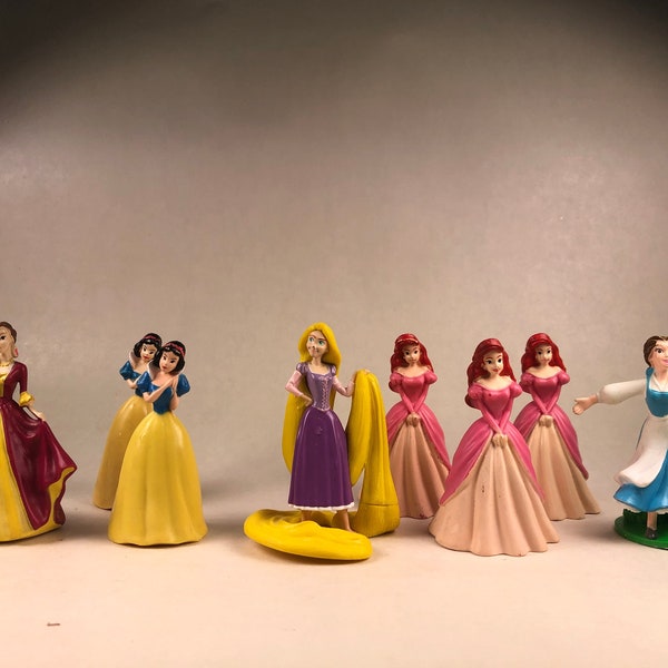 U Pick Vintage Disney Princess Cake Topper - Belle in Blue Dress Little Mermaid Ariel Pink Dress Tangled Rapunzel Snow White Belle Red Gown
