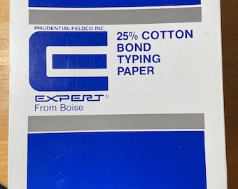 Boise Prudential Feldco Typewriter Paper Watermarked Expert Bond 25% Cotton 20 Lb. 8 1/2 x 11 - 25 Sheets