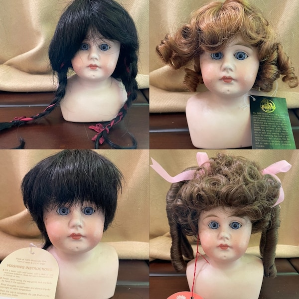 Vintage U Pick Doll Wig Size 10-11 Wee 3 Black Pigtails Red Ribbon Nanki-Pu Oriental Short Bob Imsco Curls Sunset Red Monique Brown Sausage