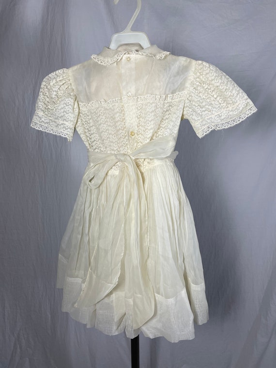 Vintage 1950s Era Girl's Cream Organza Dress Dadd… - image 6