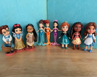 U Pick Set of Three Disney Princess PVC Cake Toppers - Animators Series - Poseable Figures - Polly Pocket Little Mermaid Sisters