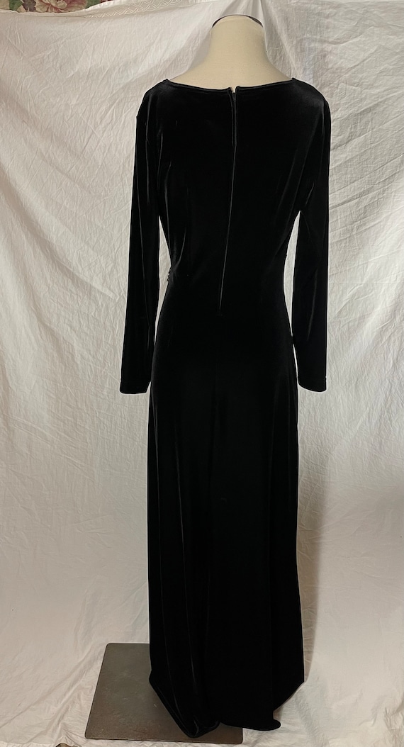 Vintage 1980s 1990s Tadashi Black Stretch Velvet … - image 2