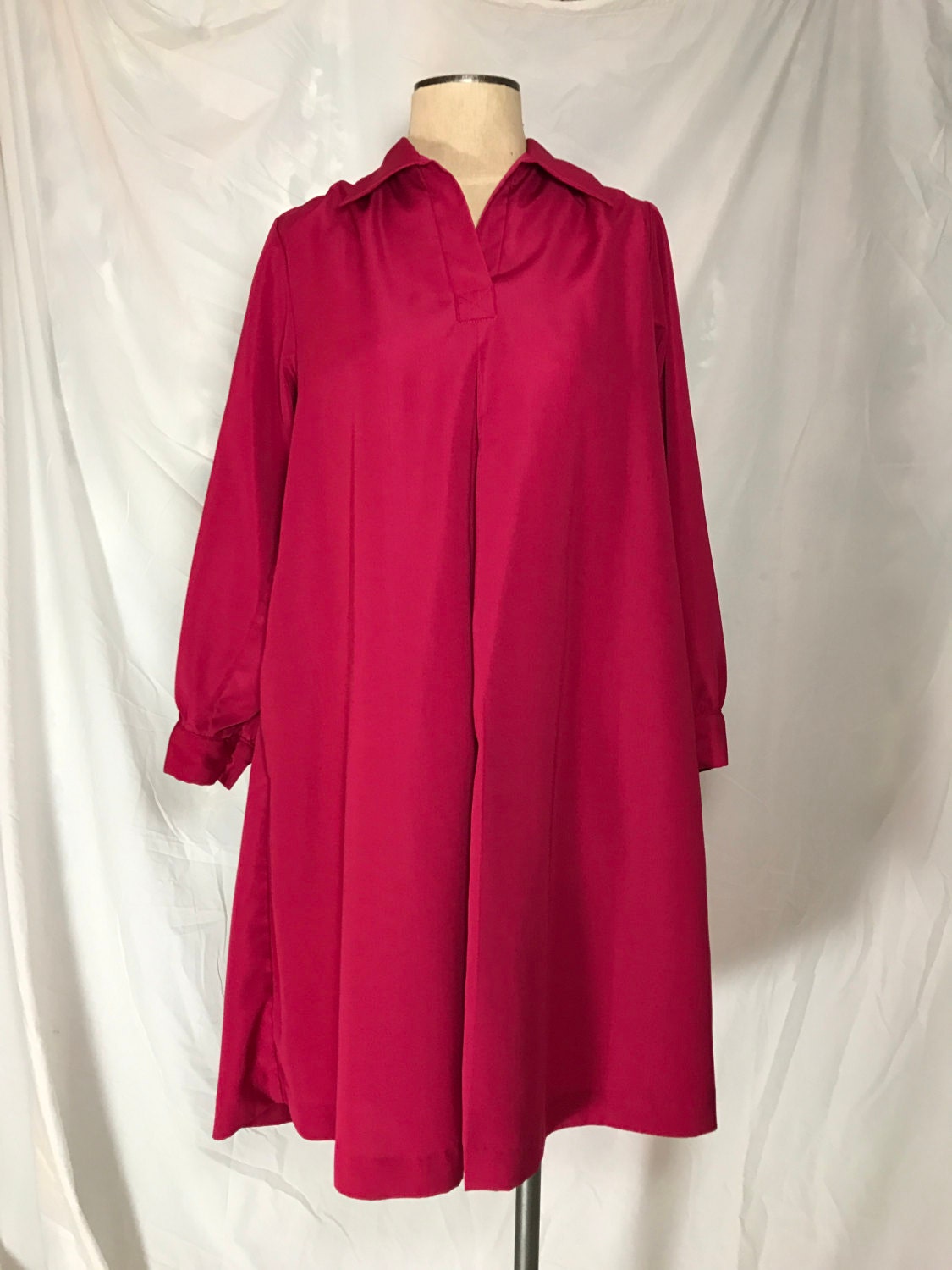 1980s Draper's & Damon's Magenta Shirt Dress Size 4 - Etsy