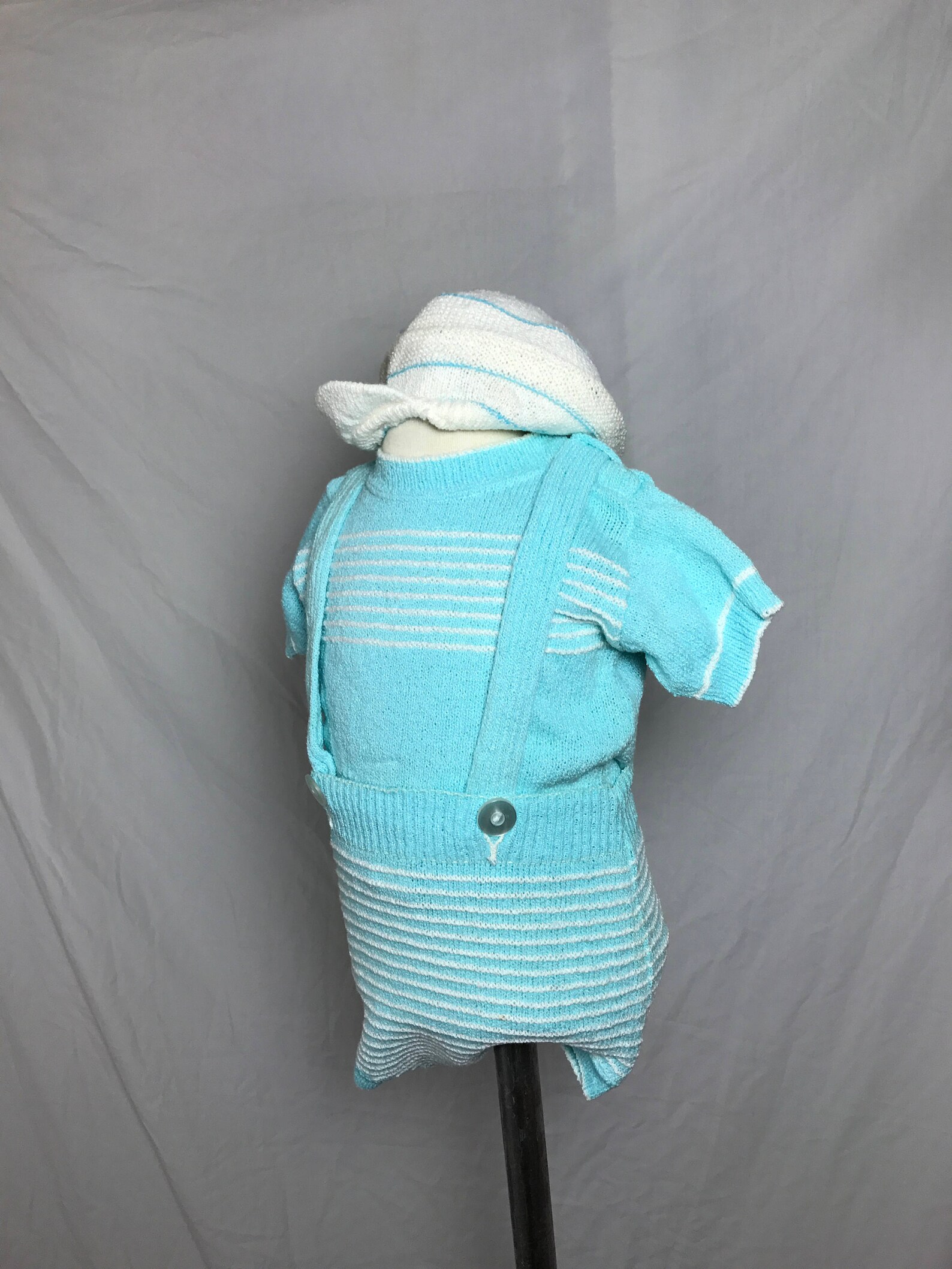 Baby Boys Knit Outfit Blue and White Suspender Shorts Short Etsy