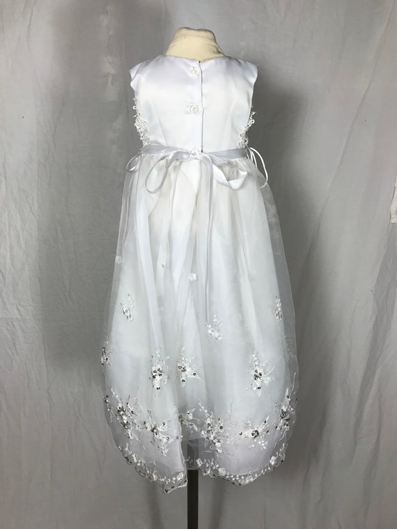 Little Girl’s Special Occasion White Dress with D… - image 8