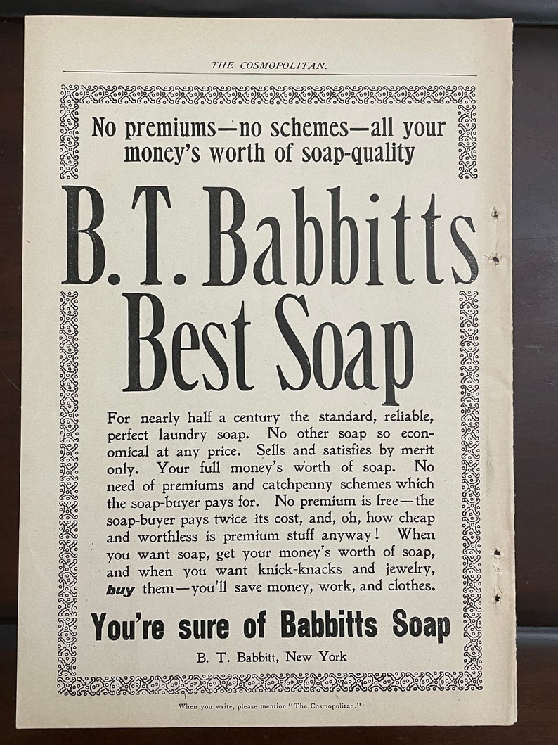 Vintage 1900 The Cosmopolitan Pettijohn's Breakfast Food Ad from the American Cereal Co Black and White Print SINGLE One Page Bears image 4