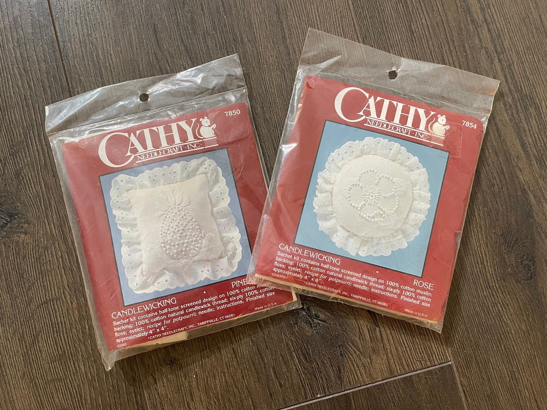 Set of Two Cathy Needlecraft Candlewicking Mini Kits - 7854 Rose and ...