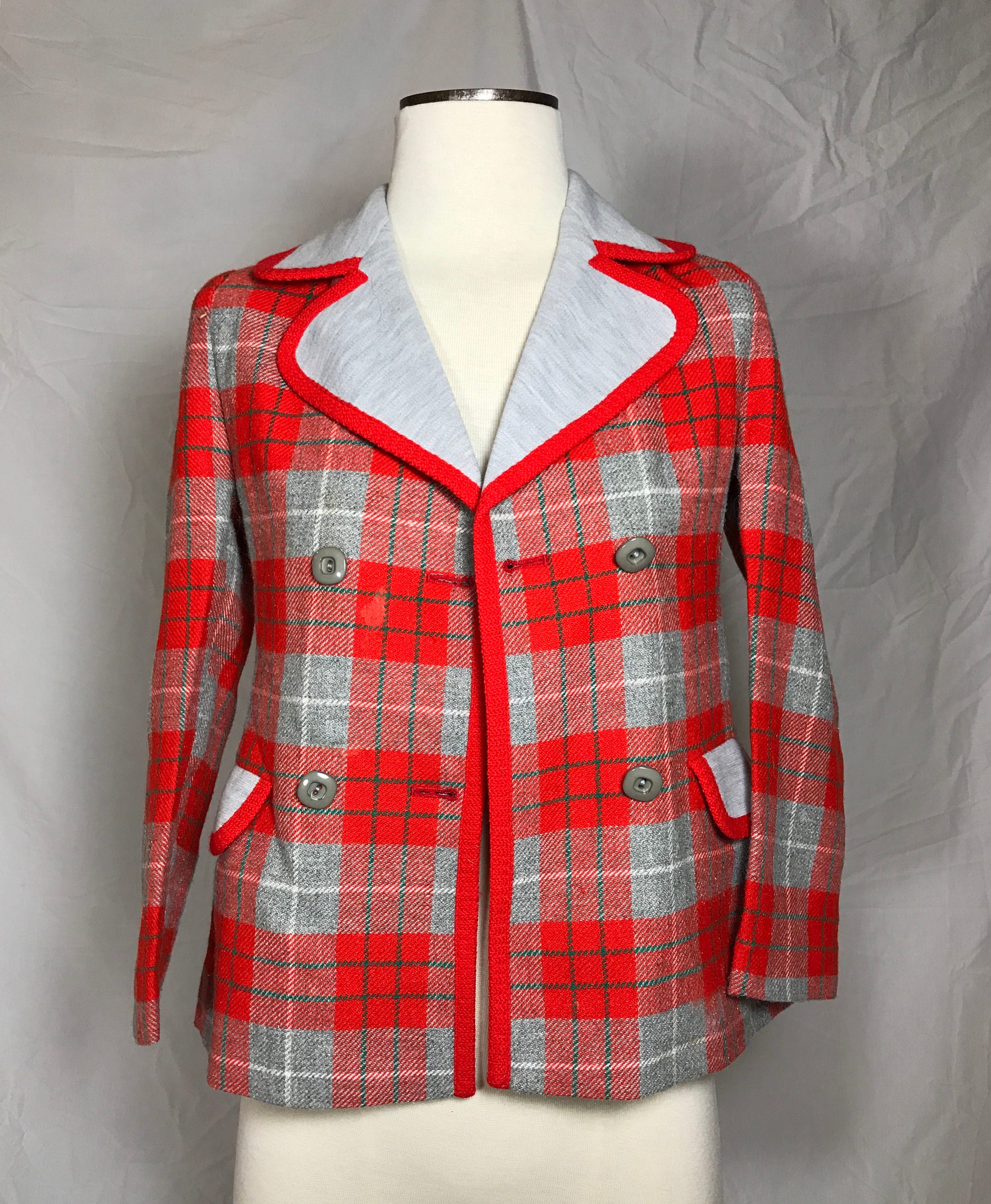 1960s or 70s Karlinda of London Girls Red Plaid Double - Etsy