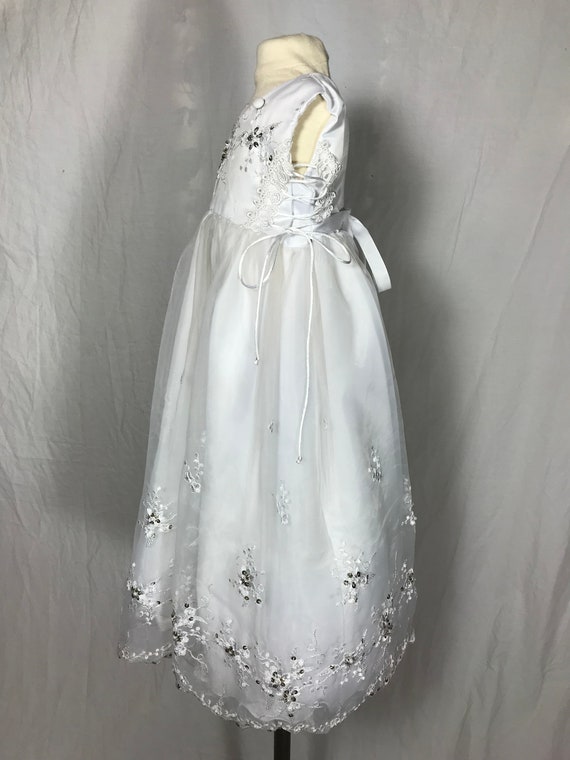 Little Girl’s Special Occasion White Dress with D… - image 7