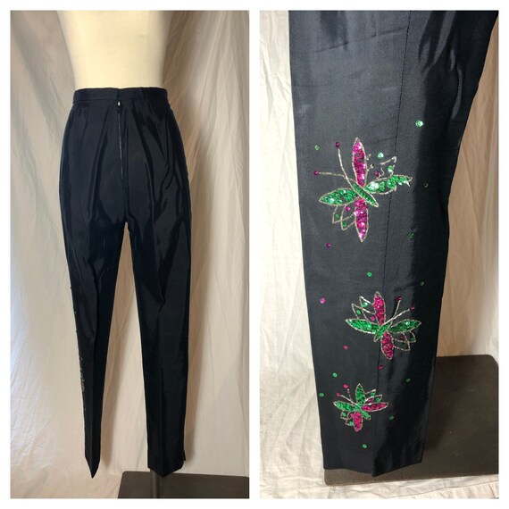 Vintage Black Pants High Waisted Pants Long Pants Suit Pants