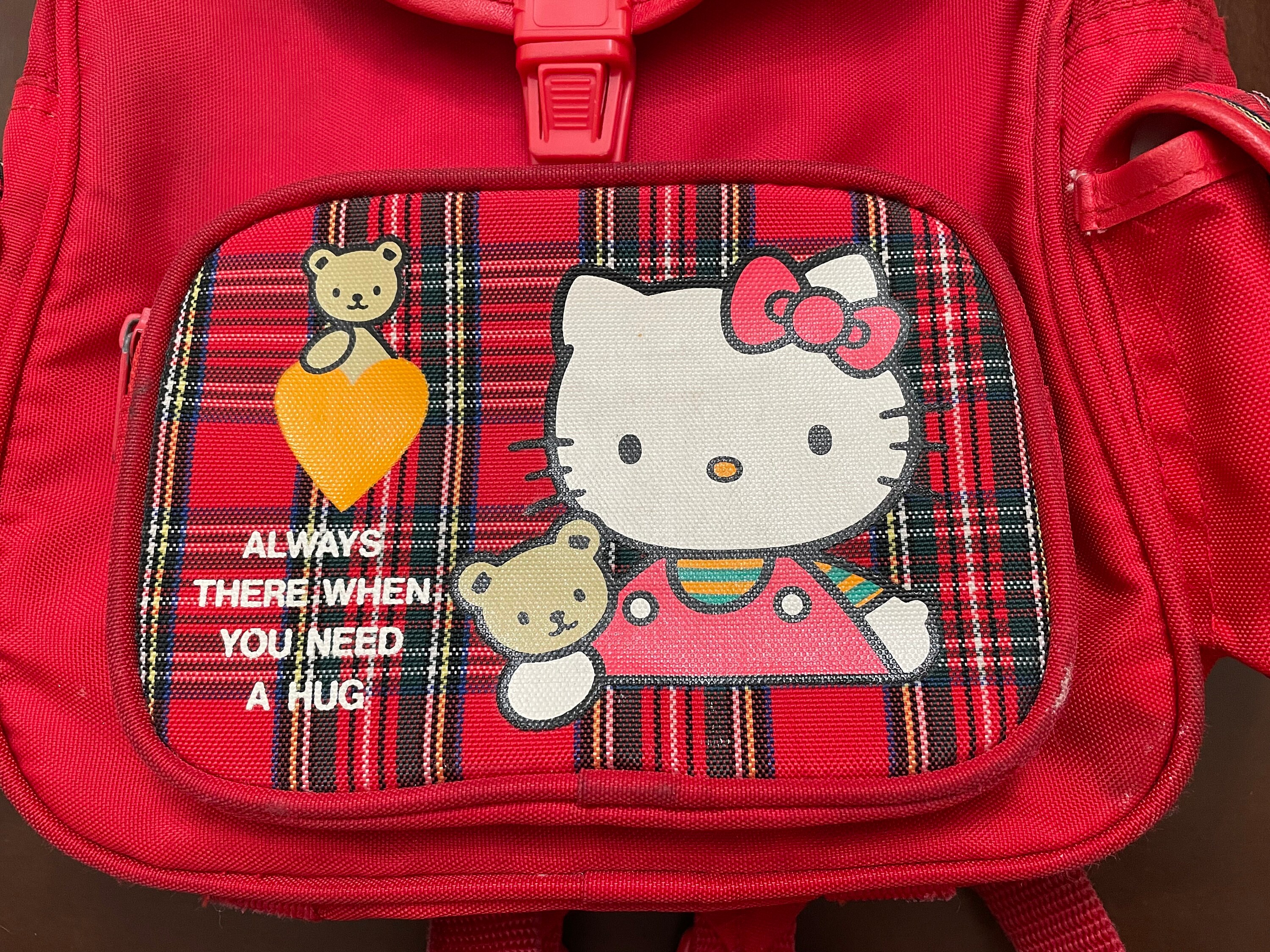 Vintage 1996 1990s Sanrio Hello Kitty Red Plaid Backback  display picture 3