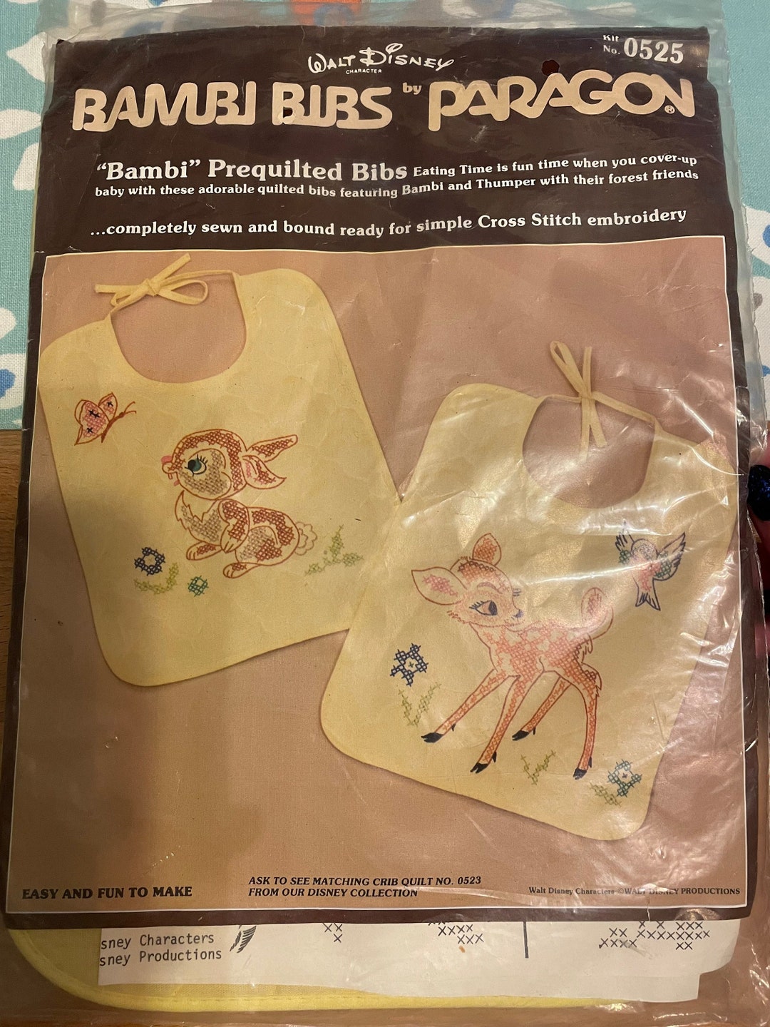 Vintage 1980s Bambi Bibs by Walt Disney Paragon 0525 - Set of Two Cross ...