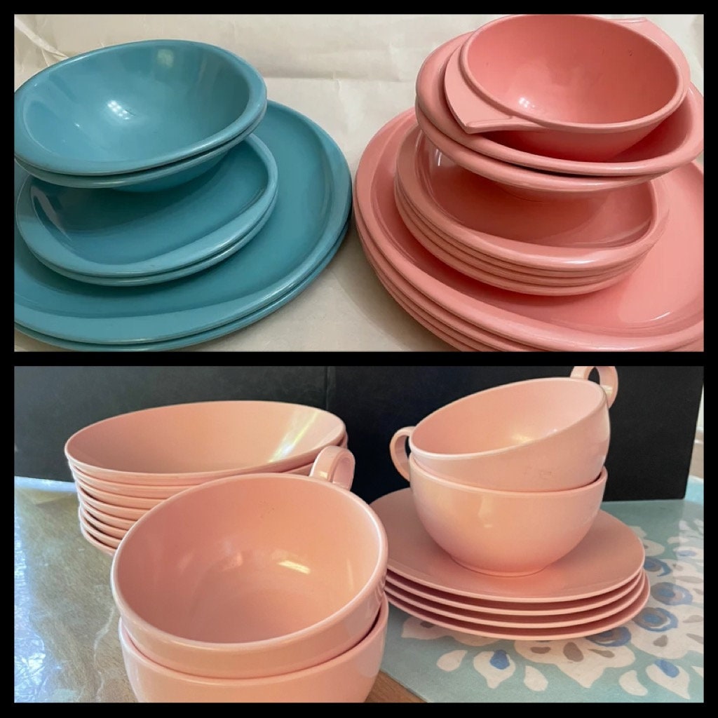 Vintage Lustro Ware Plastic Storage Bowls, 2 Qt and 3.5 Qt, Yellow, White  lids