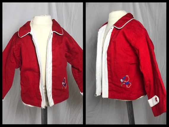 1950s or 50s Boys Red Jacket with White Trim by Ja