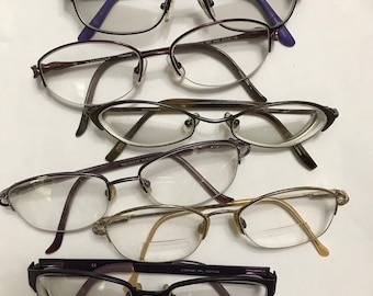 Monturas de gafas metálicas vintage a tu elección LENTES ANTIGUAS Ovaladas Rectangulares Grandes Estrechas Pequeñas Almohadillas nasales Morado Rojo Marrón Plateado Semi Montura completa