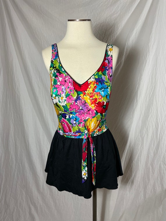 Vintage 1980s Era Roxanne One Piece Swimsuit with… - image 2