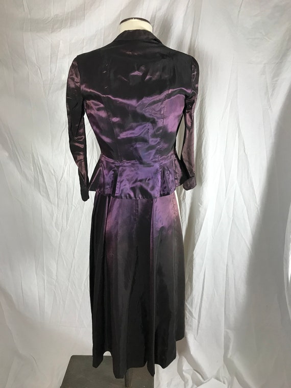 1940s 50s Jonathan Logan Iridescent Taffeta Eggpl… - image 6