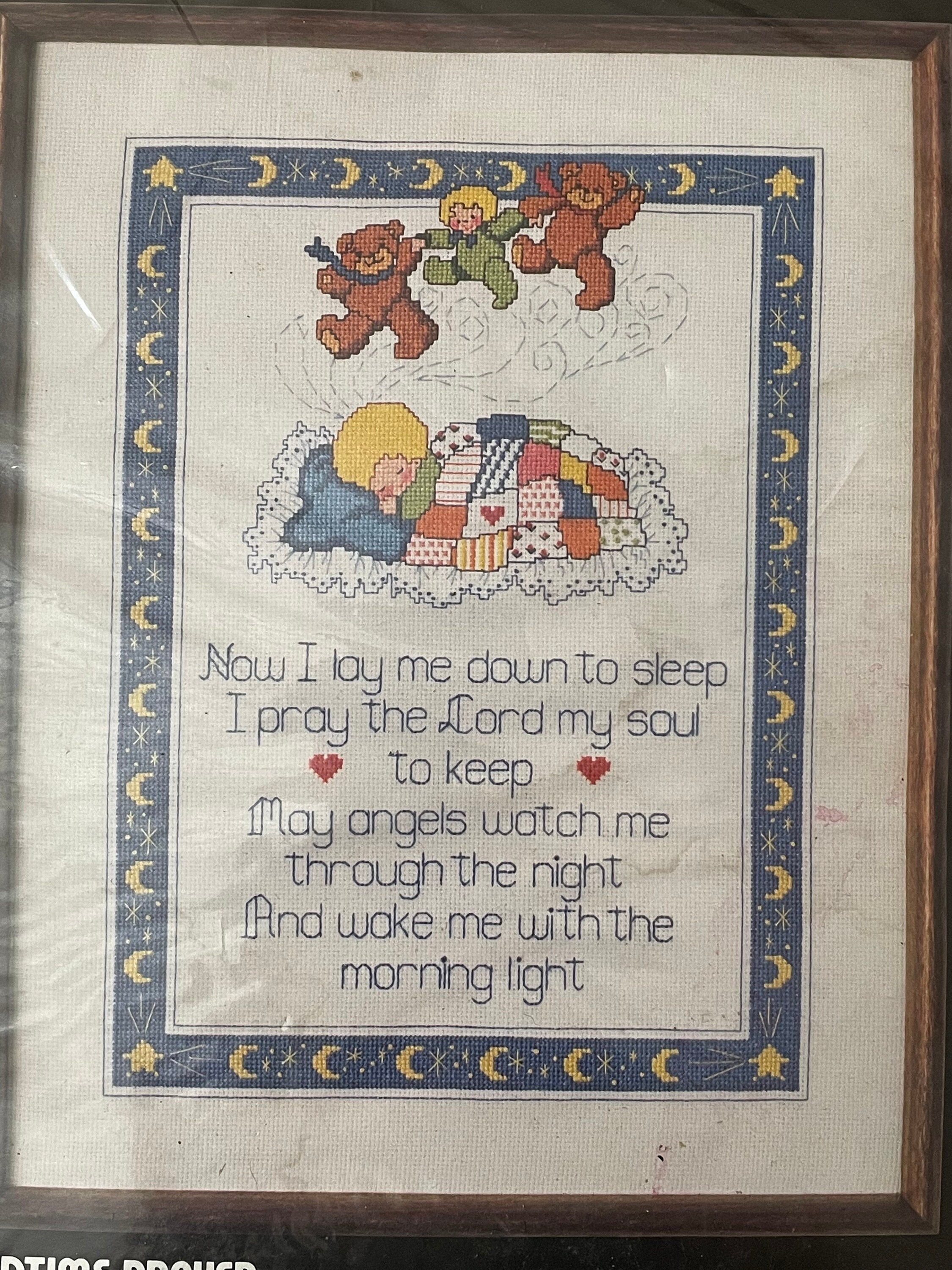 Dimensions Stamped Cross Stitch Baby Quilt Kit- Now I Lay Me Down