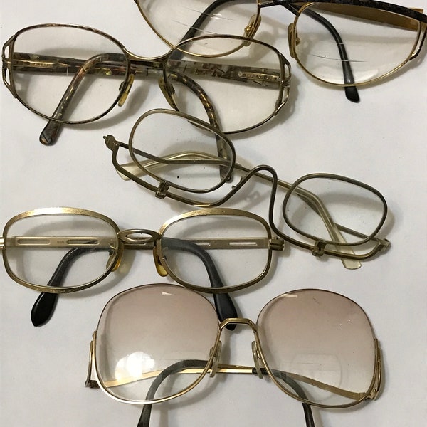 U Pick Vintage 60s 70s 80s Metal Frames PRESCIPTION LENSES - Glasses Thin Frames with Nose Pads Black Gold Red Large Browline Semi Rimless