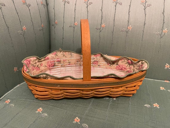 Longaberger Basket ライナー＆栞付・アンティーク シャビー Longaberger Basket ライナー＆栞付・アンティーク シャビー