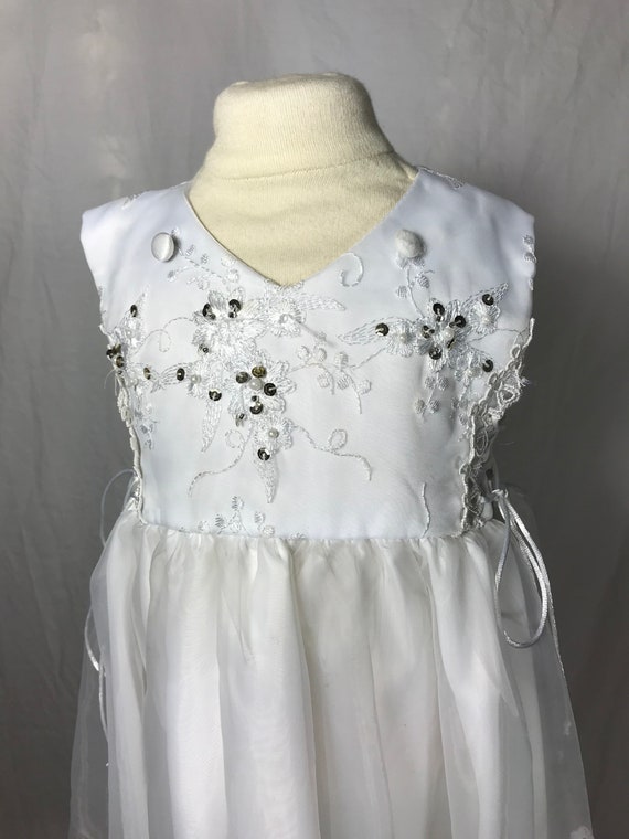 Little Girl’s Special Occasion White Dress with D… - image 6