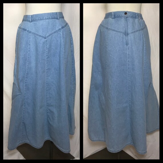 orvis denim skirt