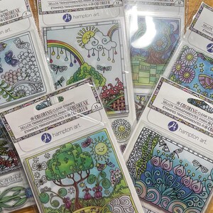 U Pick Coloring Clear Stamps Hampton Art Angela Porter Night Trees Butterflies Dragonfly Flowers Sun Tree House Summer Rainbow Spring