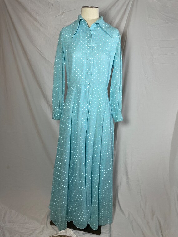 Vintage 1970s Era Coco California Blue Maxi Lengt… - image 2