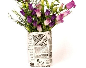 Retro Hebrew Newspaper Vase | Barbara Shaw Gifts