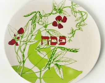 Barbara Shaw Botanical green Passover Seder Plate