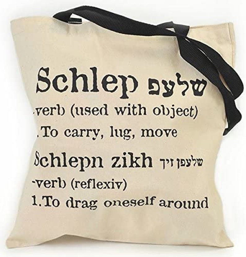 De ORIGINELE Schlep carry Tote Bag, Jiddisch 15 in X 15 in, middelzware katoenen canvas draagtas met sluiting leuke Tote tas voor dames afbeelding 1