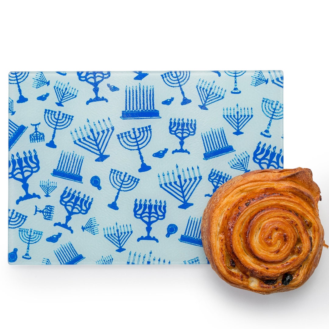 Handmade Hanukkah Menorah Glass Serving Tray Etsy