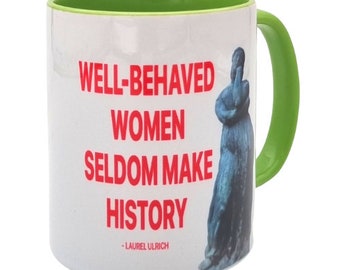 Inspirational Purim themed powerful women green coffee mug