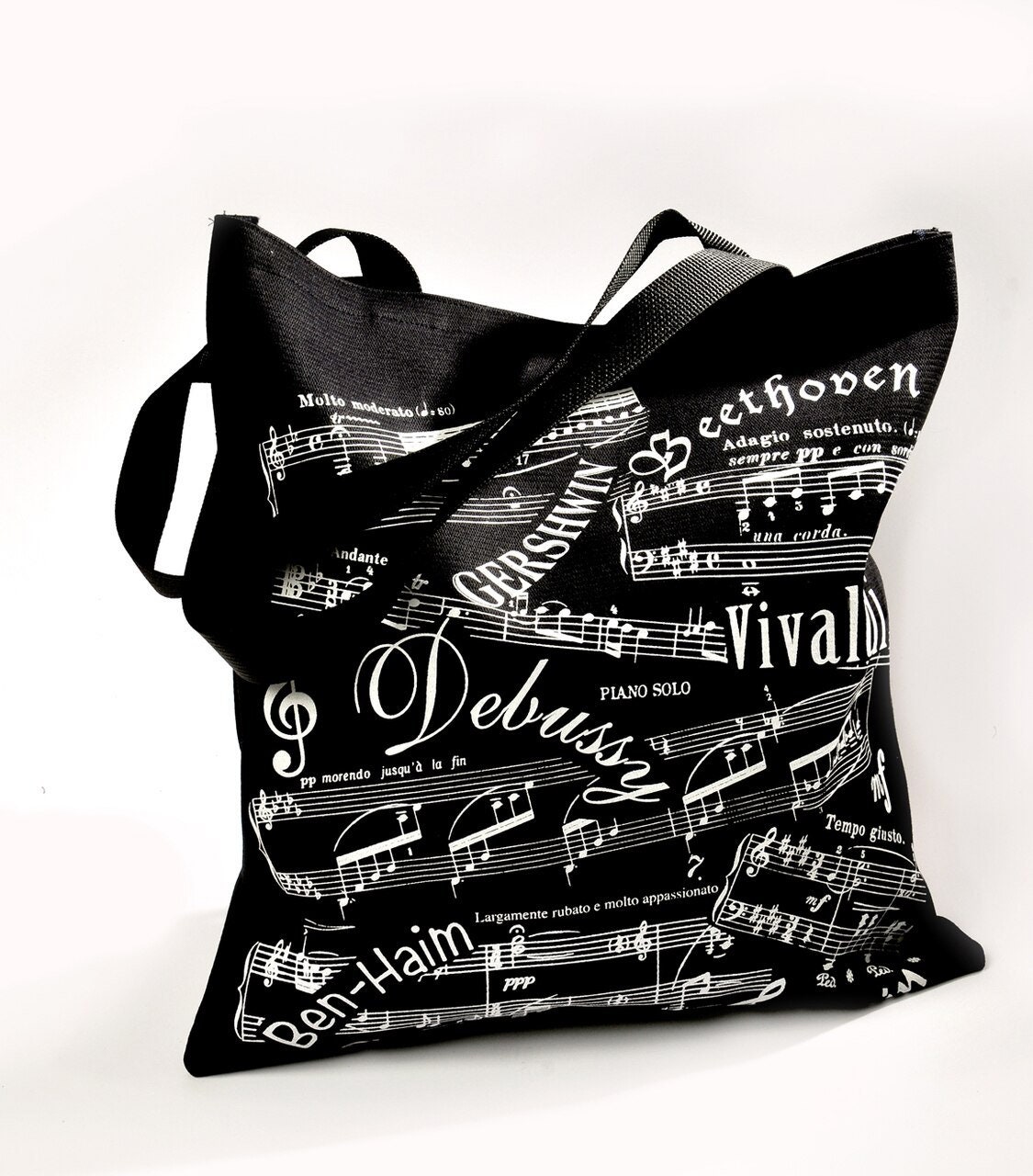 Original Black Music Tote Bag Medium Weight Cotton Sturdy Etsy