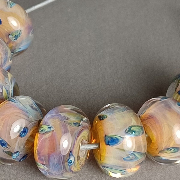 DanielsBeads Boro Lampwork Glass Bead Set (8) -Jewelry Supply SRA Hand Made Jewelry Making