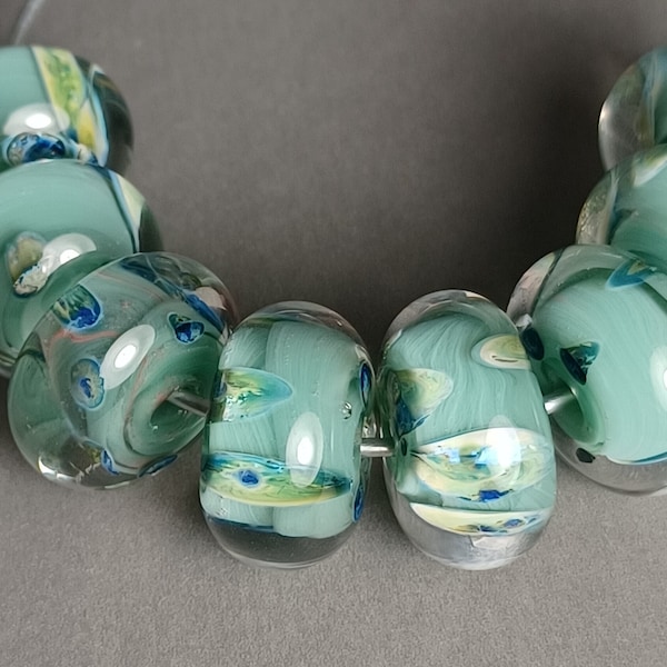 DanielsBeads Boro Lampwork Glass Bead Set (8) -Jewelry Supply SRA Hand Made Jewelry Making