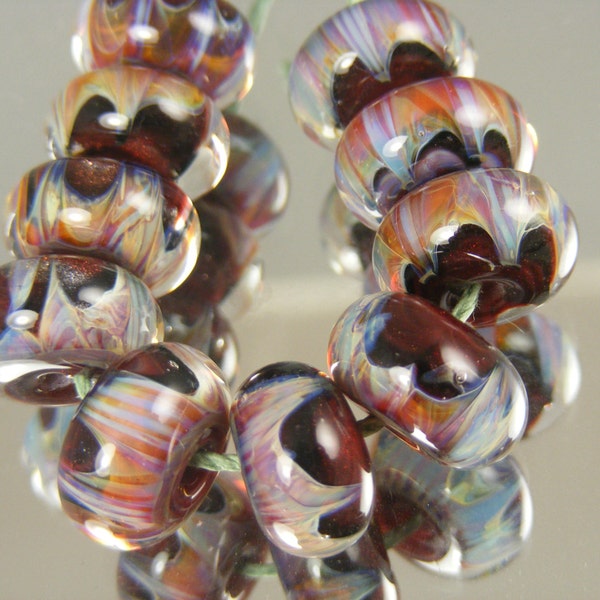 Boro beads Lampwork Glass Bead Set (10) ---  Tulsa