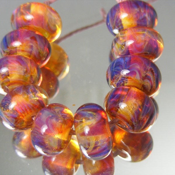 Boro beads Lampwork Glass Bead Set (10) ---  #0643