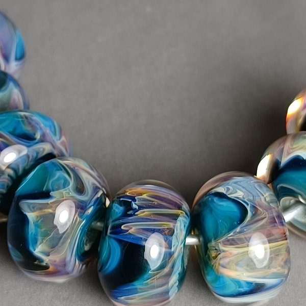 DanielsBeads Boro Lampwork Glass Bead Set (8) -Jewelry Supply SRA Hand Made Jewelry Making