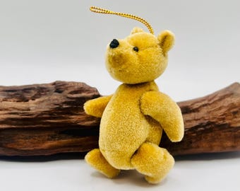 Vintage Pooh bear miniature jointed poseable plush ornament by Midwest of canon falls collectible Christmas tree gift